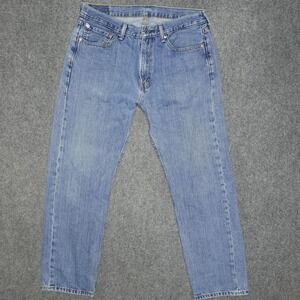 Levis 505 Jeans Men 34x32 Blue Regular Straight Medium Wash Tag 36x32